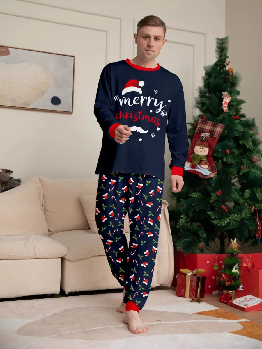 Santa's Hat and Candy Cane | Family Matching Christmas Pajama-Lounging Set | S-4XL - #variant_color# - #variant_size# - #variant_option#