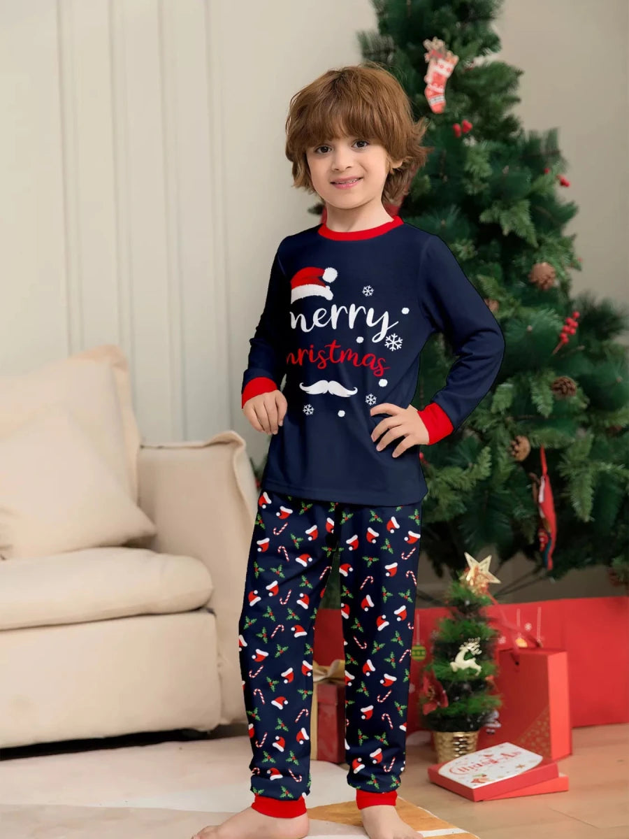 Santa's Hat and Candy Cane | Family Matching Christmas Pajama-Lounging Set | S-4XL - #variant_color# - #variant_size# - #variant_option#