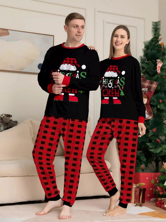 Santa's Plaid Hat and Boots | Family Matching Christmas Pajama-Lounging Set | S-4XL - #variant_color# - #variant_size# - #variant_option#