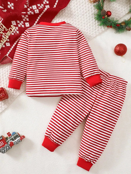 Striped Santa | Children's Christmas Pajama Set | 6M-4Y - #variant_color# - #variant_size# - #variant_option#