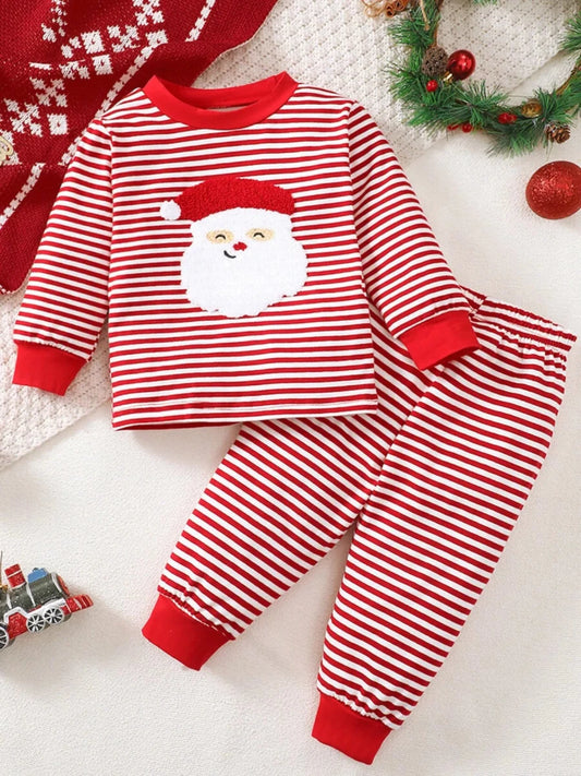 Striped Santa | Children's Christmas Pajama Set | 6M-4Y - #variant_color# - #variant_size# - #variant_option#