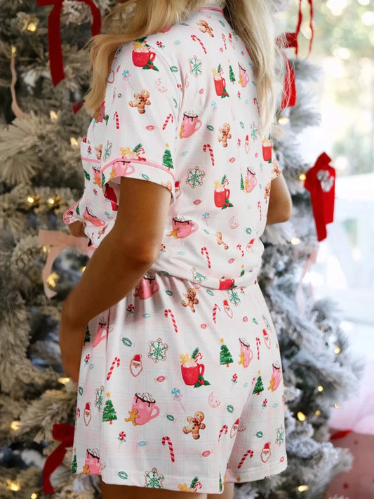 Sweet and Cozy Christmas | Christmas Pajama-Lounging Set | Round Neck Top and Shorts | S-XL - #variant_color# - #variant_size# - #variant_option#