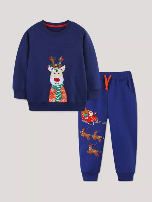 The Brightest Reindeer | Children's Christmas Pajama Set | 5Y-7Y - #variant_color# - #variant_size# - #variant_option#