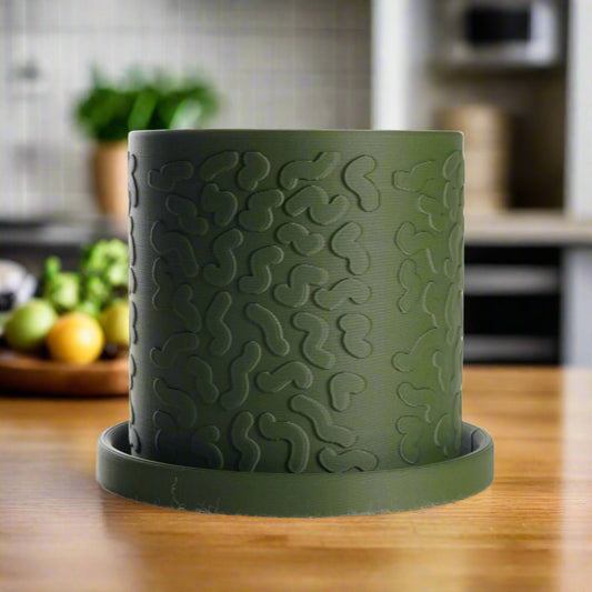 Tiny Squiggle Cheetah Planter Pot, With Drainage & Drip Tray - variant_color - variant_size - variant_option